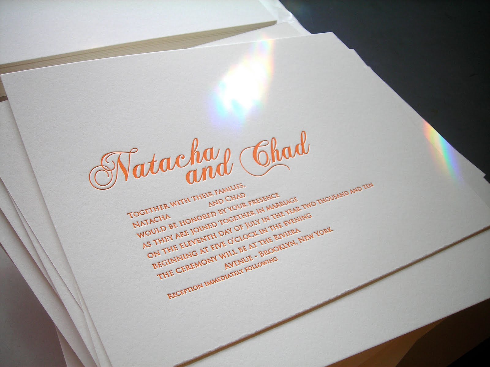 orange wedding invitations