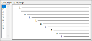 Menentukan Custom Multilevel List Pattern 3