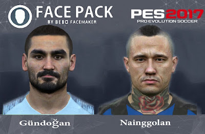 PES 2017 Facepack Gundogan & Nainggolan by Bebo Facemaker