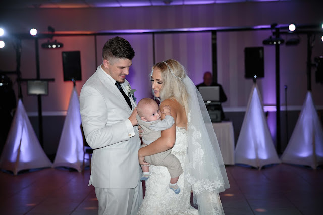 bride and groom first dance with son at Fern Hill Golf Course