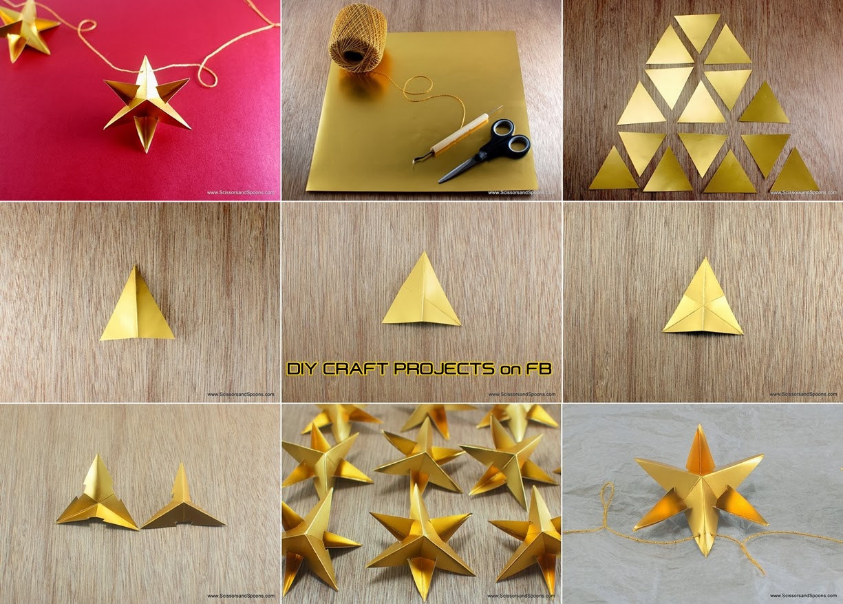  Diy  Paper Star  Christmas  Ornament DIY  Craft Projects