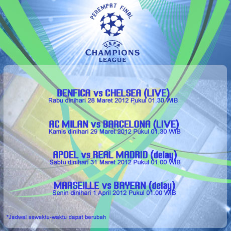 Jadwal Liga Champion 2011 - 2012 di RCTI | Lengkap GOAL.com - Science