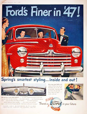 1947 ford super deluxe coupe original vintage advertisement