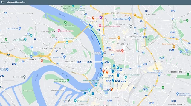 Map of Things to do in Dusseldorf in One Day