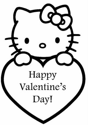 Kitten Coloring Pages on Disney Hello Kitty Valentines Day Coloring Pages