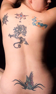 Chinese and Japanese Tribal Dragon Tattoos