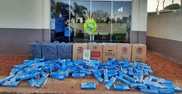  EM MANOE RIBAS, PM APREENDE GRANDE QUANTIDADE DE CIGARROS ORIUNDOS DO PARAGUAI