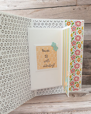 Fun fold hidden flap card all Squared Away Bundle Stampin up