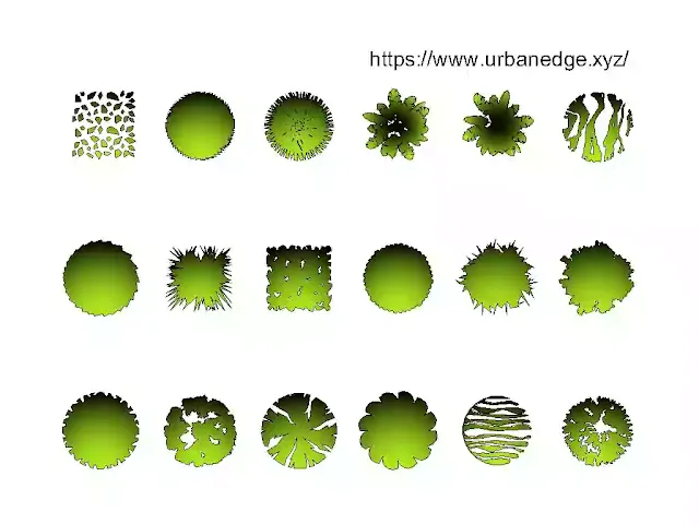 Trees plan collection cad blocks download - 15+ free trees dwg models