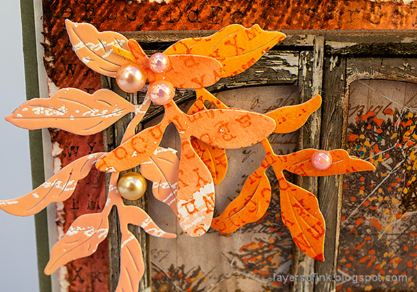 Layers of ink - Autumn Window Tutorial by Anna-Karin Evaldsson. Arrange the flowers.