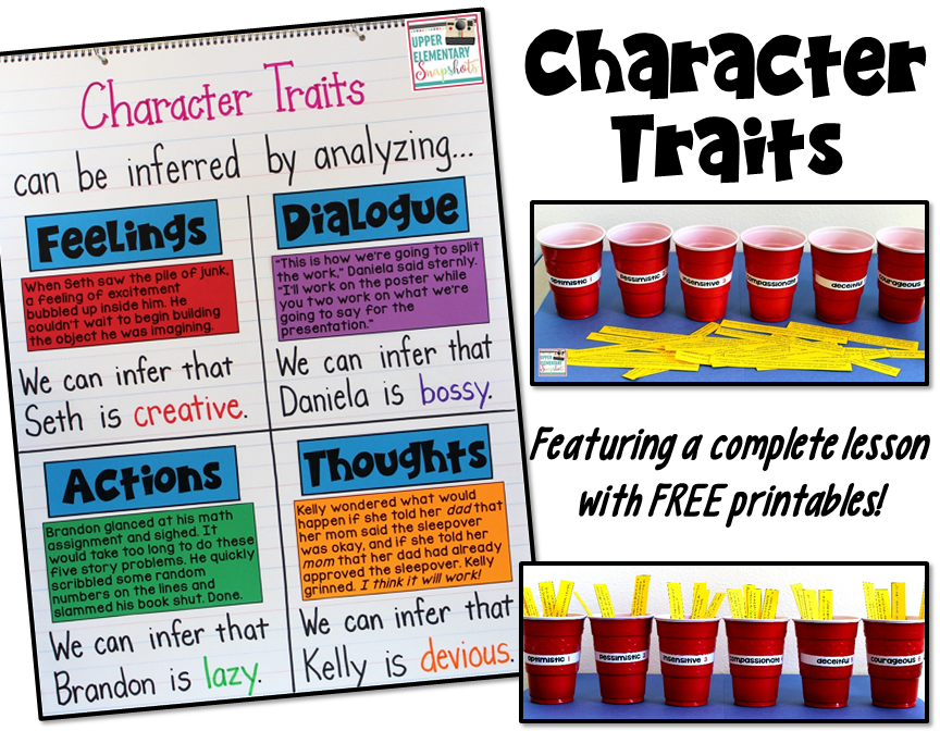 Character Traits A Lesson For Upper Elementary Students Upper Elementary Snapshots