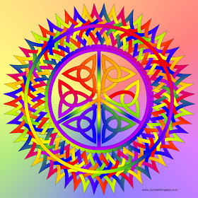 Rainbow knotwork peace symbol