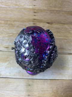 Hatching Dragon Mixed Media Steampunk Egg - Duigou Design
