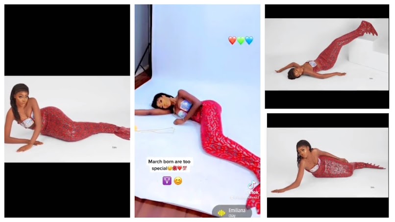 Lady goes viral over her Themed Mermaid costume  (Video)