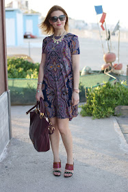 paisley print, asos dress, marc by marc jacobs too hot to handle, fashion and cookies