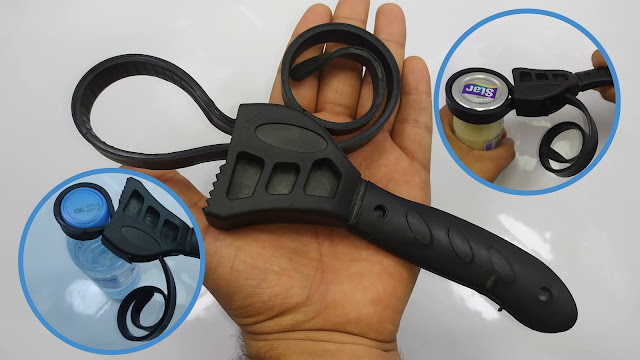 اداة فتح القنينات و البرطمان المغلقة بإحكام  Rubber Strap Wrench Universal Wrench Opener Tool