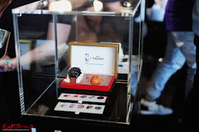 NBA Series watch in display case - TISSOT NBA Finals Party Sydney - Photography by Kent Johnson.