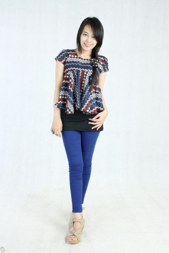 Blouse Korea EMILY Blouse Biru Tua