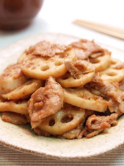 豚肉と蓮根のアップルジンジャー照り炒め Cooklabo 英語で作ろう 日本の家庭料理