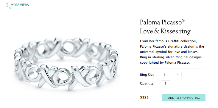 TIFFANY Paloma Picasso® Love & Kisses ring (2). ORDER IS REQUIRED