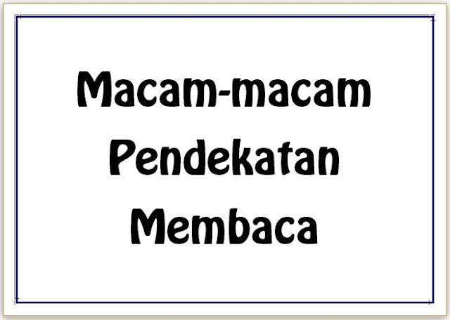 Macam-macam Pendekatan Membaca