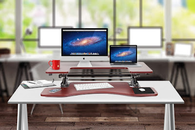 Preassembled Height Adjustable Desk, Sitting or Standing Desk Elevating Desktop