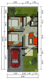 desain rumah minimalis dan denah 6x12