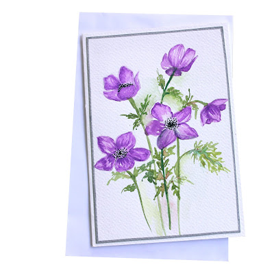 violet,flowers,greeting,card,theme,invitation,painted,handmade, cardforsale,stationery,newcollection