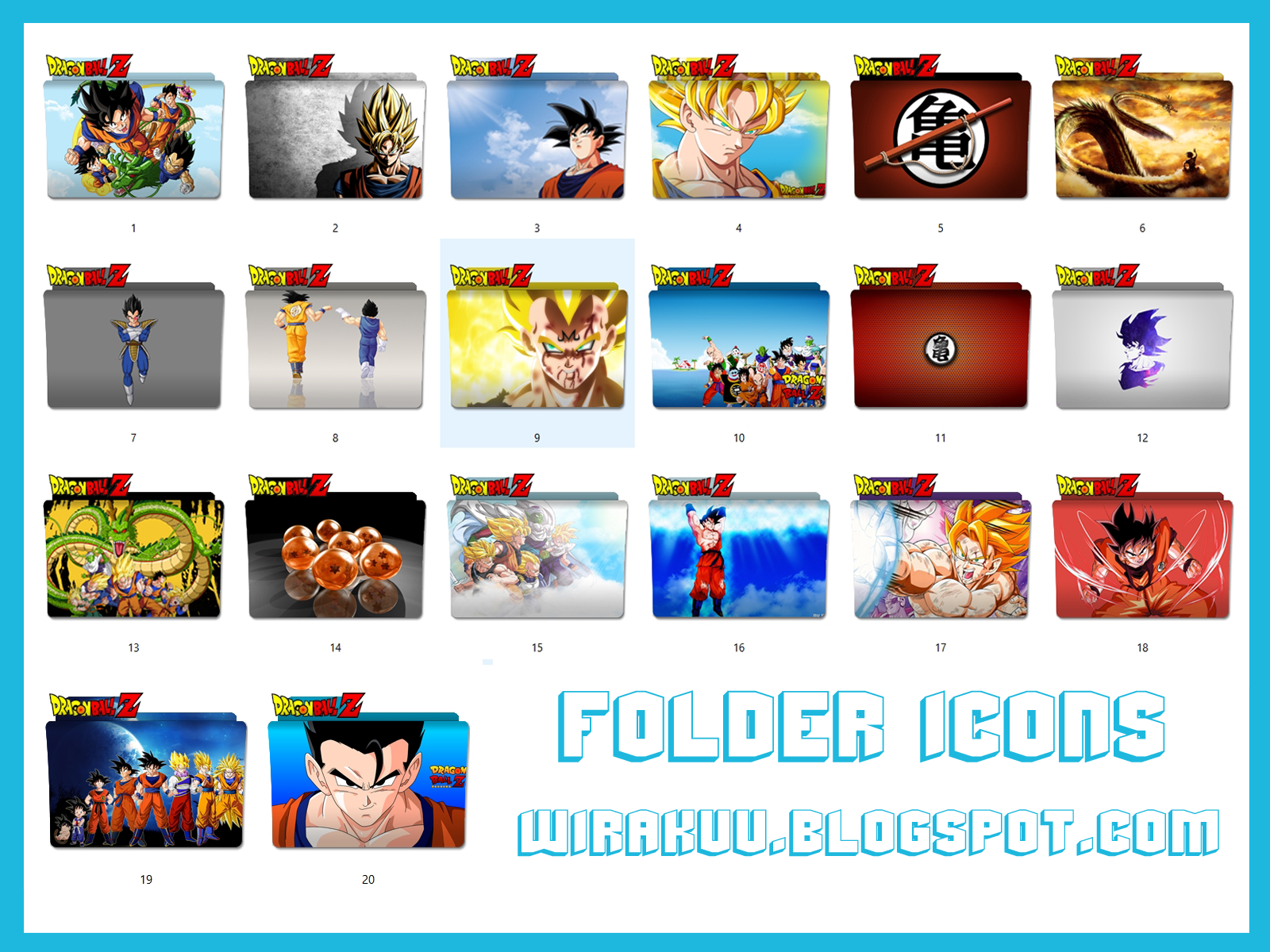 20 Folder Icons Anime Dragon Ball Z 2017 (Windows 7, 8, 10) - Wirakuu