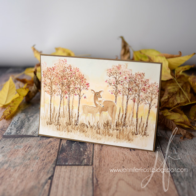 In the Meadow, Stampin' Up!, Fancy Friday, Artwork Challenge, No line watercolouring, Papercraft by Jennifer Frost