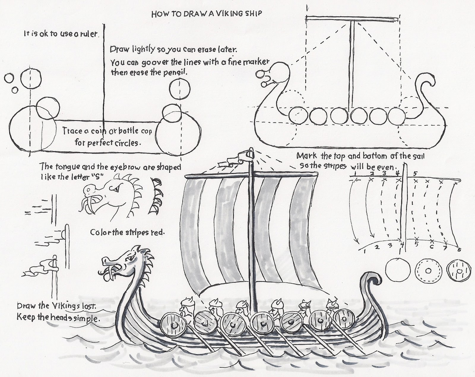  Artist: How to Draw a Viking Ship, a lesson for the Young Artist
