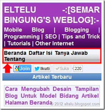 ELTELU - Menu Horizontal Pada Blog Versi Seluler