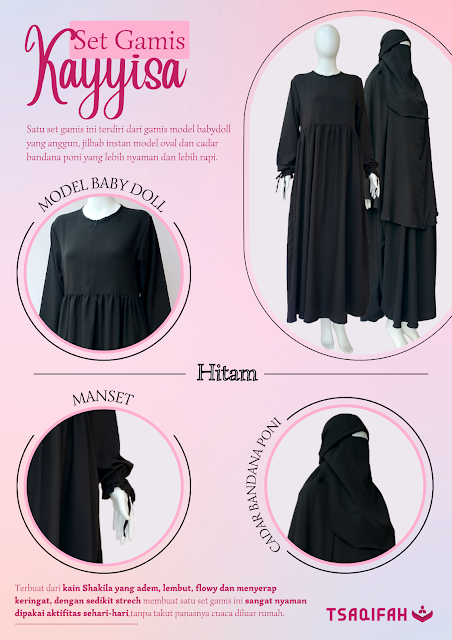 Set Gamis Kayyisa Hitam