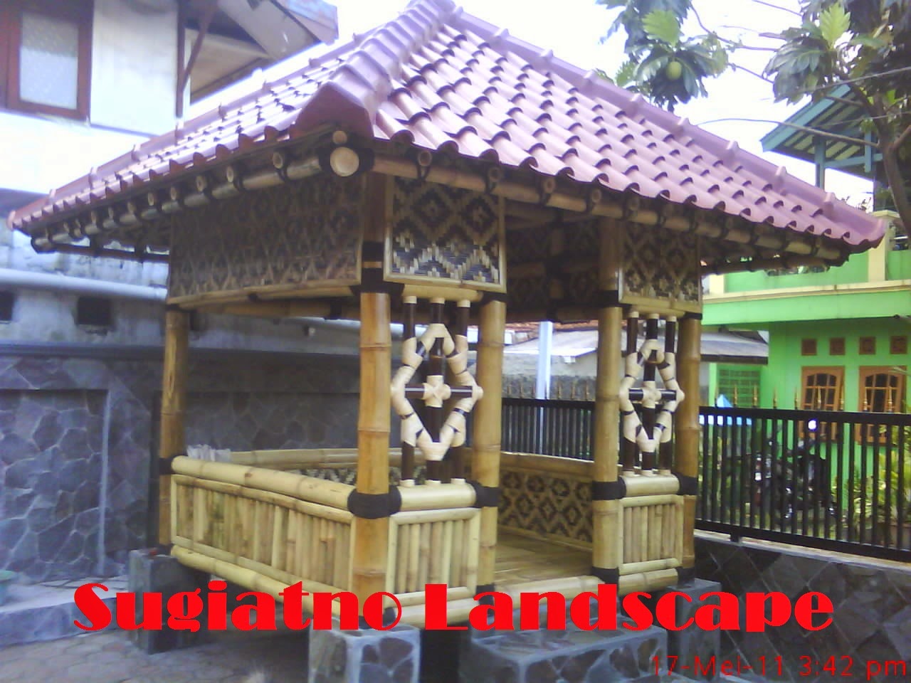 Desain Saung gazebo Saung bambu Saung kayu kelapa 