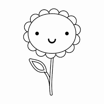 Desenho fácil de uma florzinha