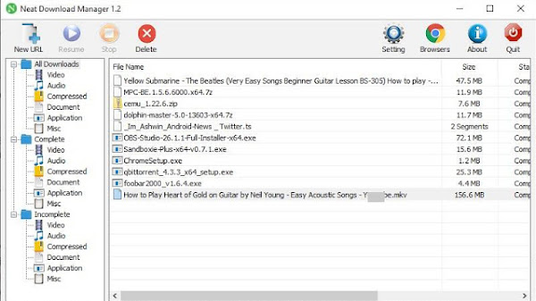 Windows 10'da İndirmelerinizi Hızlandıracak Ücretsiz İndirme Yöneticisi Neat Download Manager