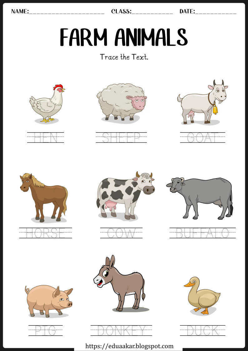 Farm Animals worksheets