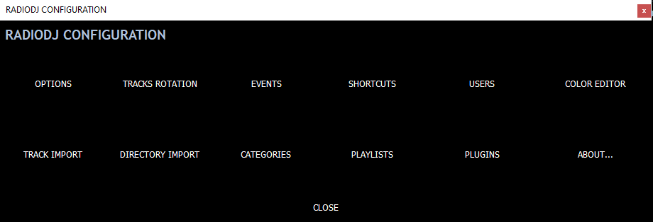 radioDJ options menu