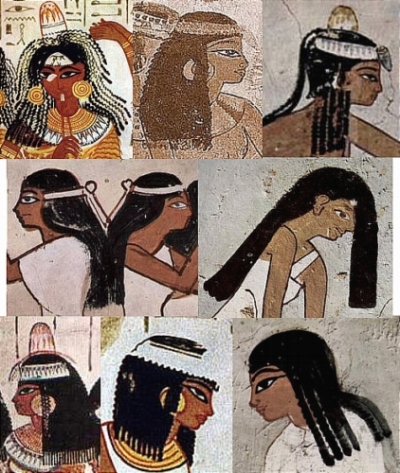Egyptian hairstyles in the midst of the beauty of the remnants of Ancient 