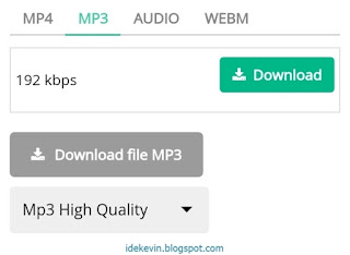 Pilih bit rate tertinnggi lalu klik tombol download file mp3