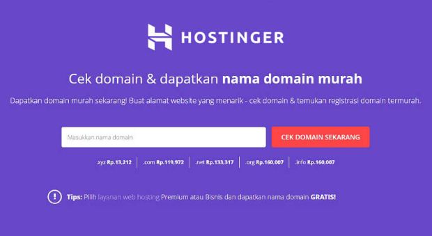 cek domain Hostinger