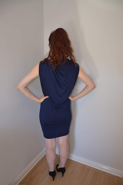 cowl back turtleneck dress sewing pattern drafting self-drafted blog