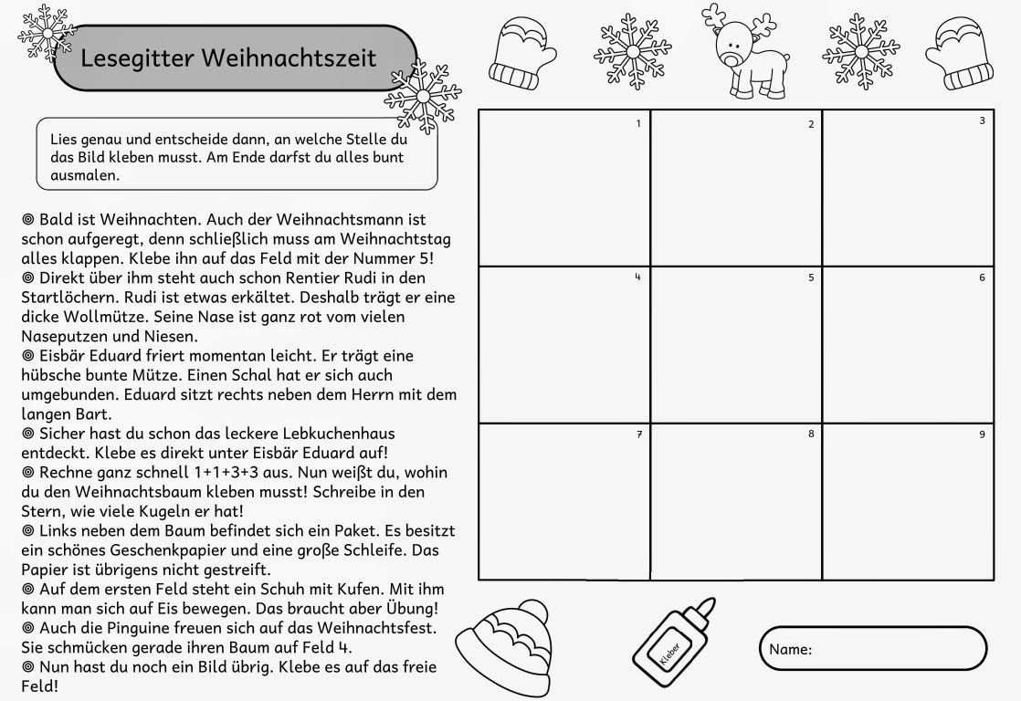 Ideenreise - Blog | Lesegitter zur Weihnachtszeit