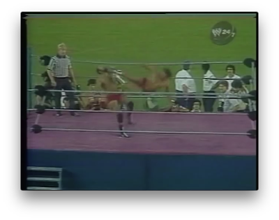 A dropkick by Angel Mavilla to Jose Estrada at WWF Showdown at Shea 1980