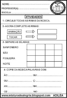 Atividades com música na educação infantil,festa junina