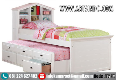 Tempat Tidur Anak Perempuan Sorong Laci Rumah