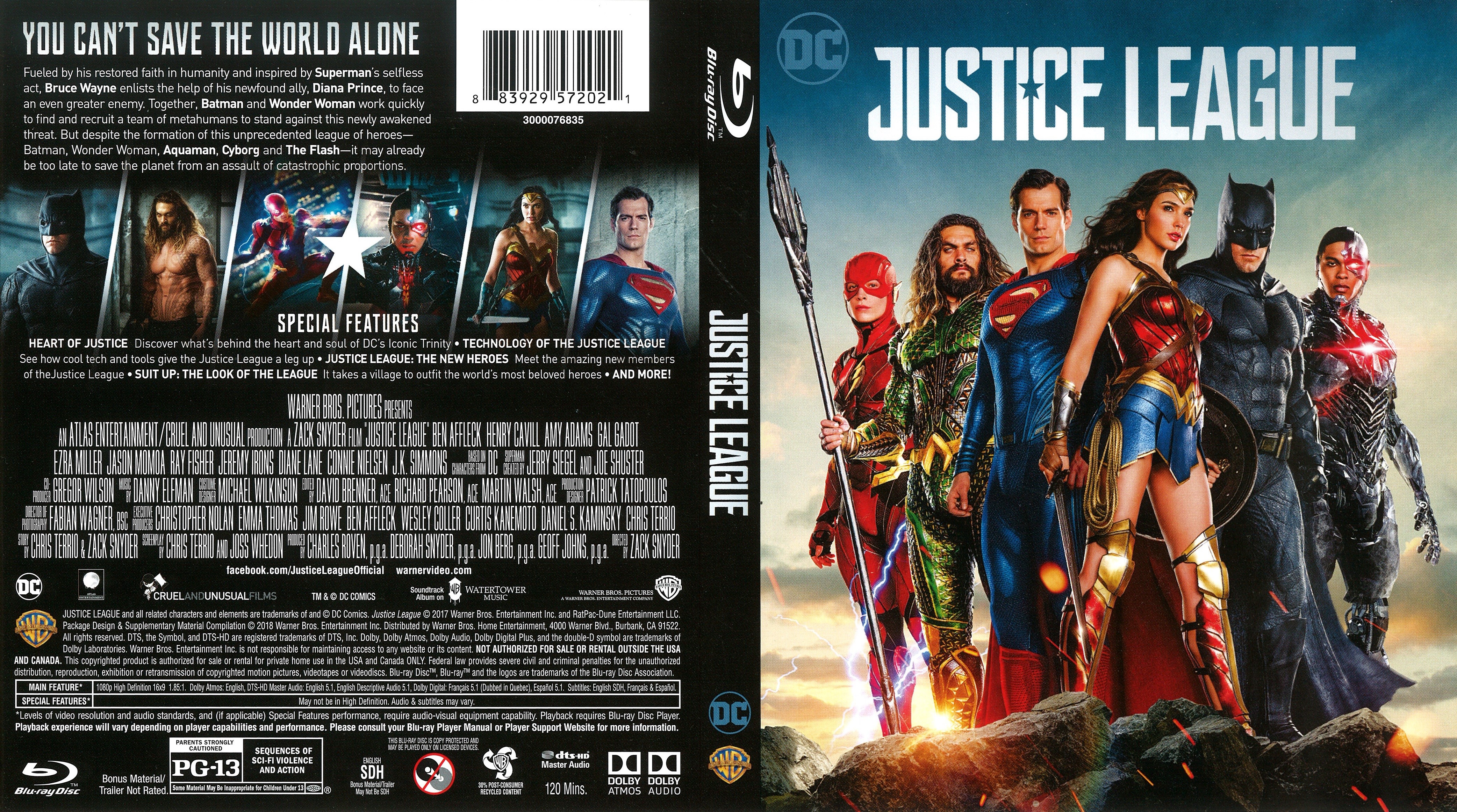 Justice League Bluray Cover - Cover Addict - DVD, Bluray 