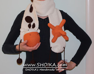 amigurumi cow, cow, cute cow, cow scarf, amigurumi scarf