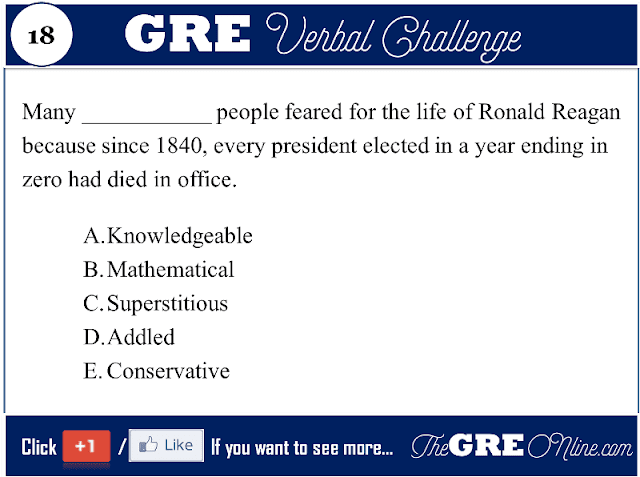 GRE Verbal Sentence Completion Question #18