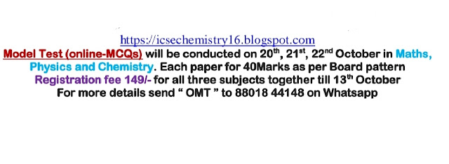 ICSE Chemistry Semester 1 Model Test Practice Test online
